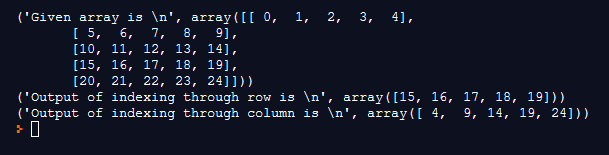 NumPy 2D array output 3