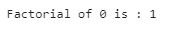 NumPy factorial Example 2