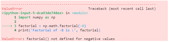 NumPy factorial Example 4