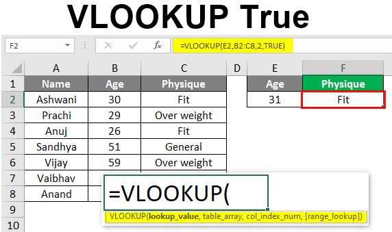 VLOOKUP True