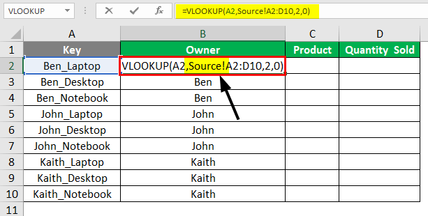VLOOKUP with Different Sheets - Output 4