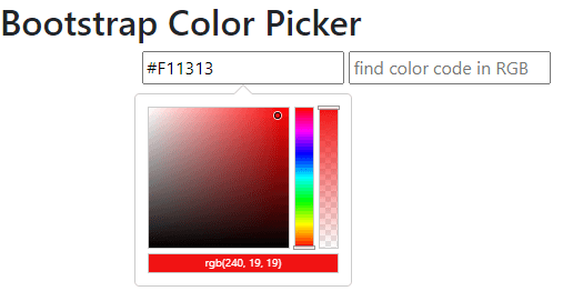 Bootstrap color picker output 1