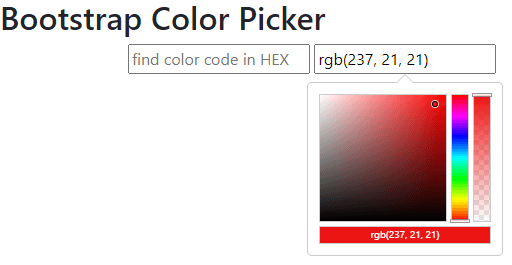 Bootstrap color picker output 2