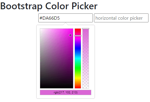 Bootstrap color picker output 3