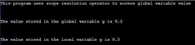 C++ Global variable Example 2.1