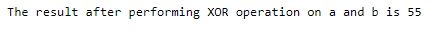 C++ XOR operator output 2