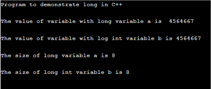 C++ long-1.1