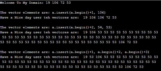 C++ vector insert Example 1