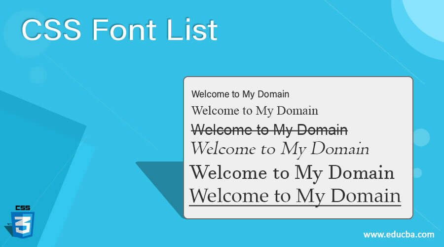 List Of All Font Family In Css