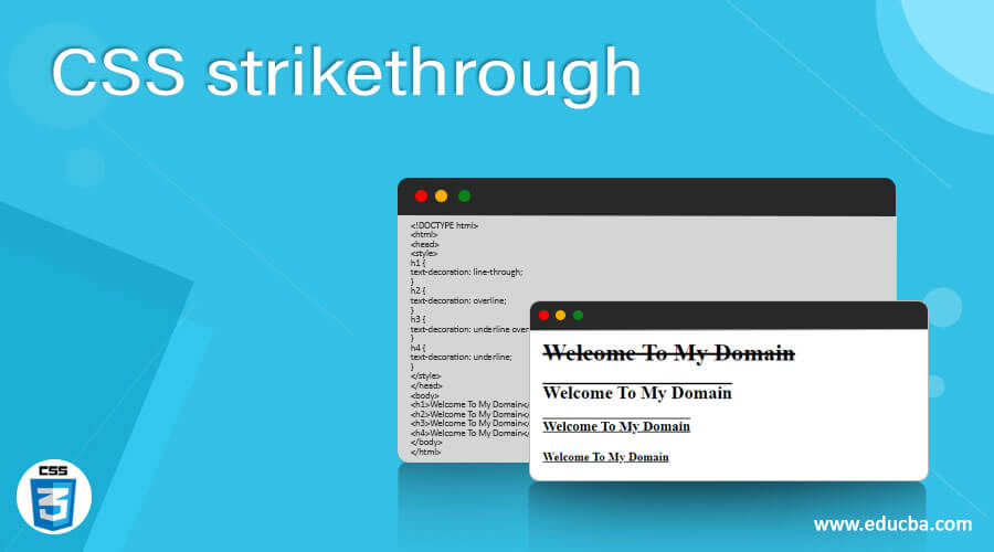 CSS strikethrough | How does strikethrough work in CSS with examples?