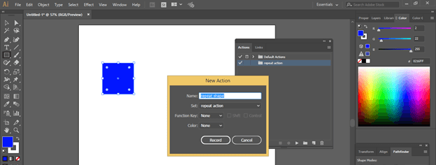 Illustrator Repeat Action output 15
