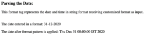 JSP format | How does the format tag work in JSP with examples?