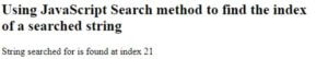 JavaScript search | Examples of JavaScript search