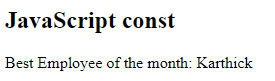 Javascript constants output 1