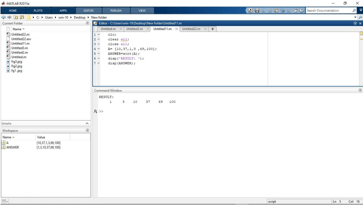 xsort matlab explain