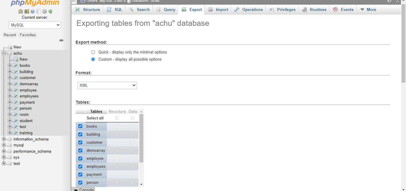 Mysql Export Schema 4.1