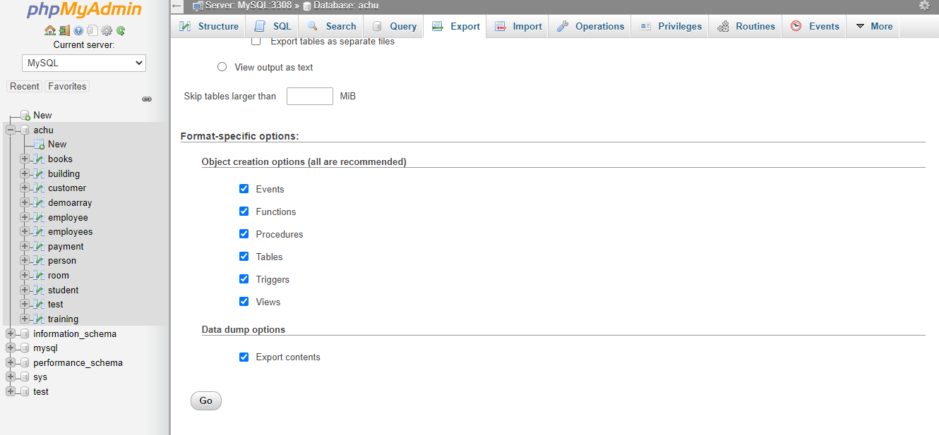 Mysql Export Schema 4.3