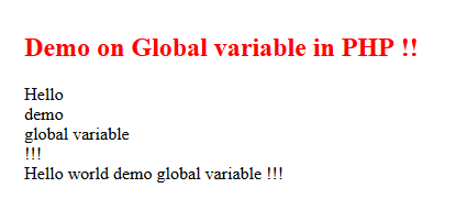 PHP global variable 2