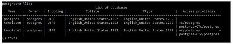 PostgreSQL Show Databases 2