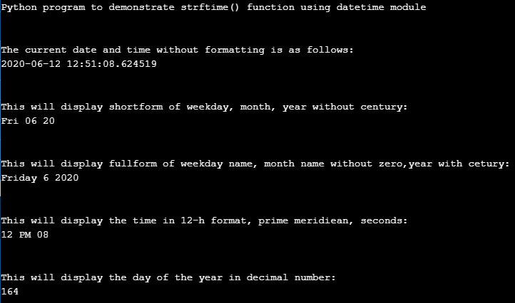 Python Strftime Working Of Strftime Function In Python With Example