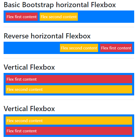 Bootstrap flexbox output 2