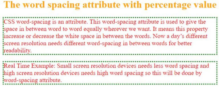 Word spacing css что это