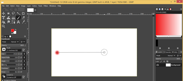 gimp drawing a straight line