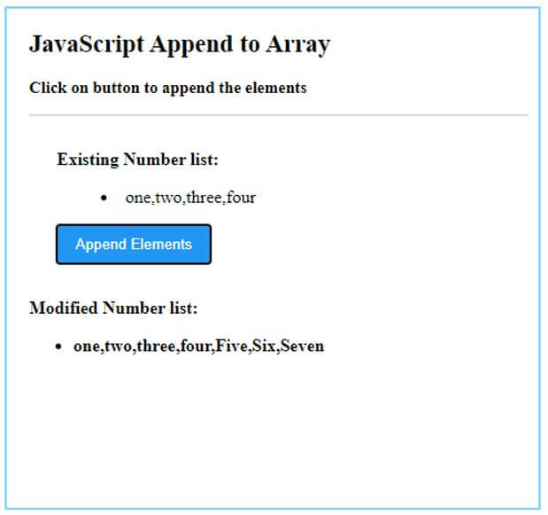 JavaScript Append to Array 2