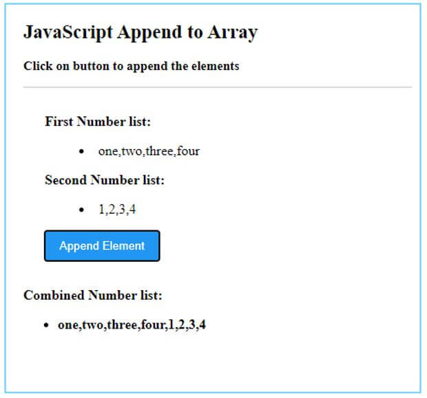 JavaScript Append to Array 5