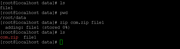 Linux unzip zip file output 1