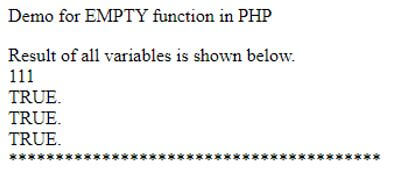 PHP empty 1