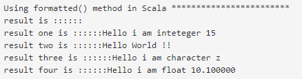 Scala string format output 2