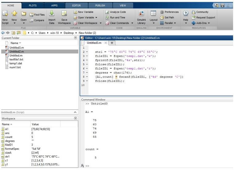 Fscanf Matlab How To Do Matlab Fscanf With Different Examples