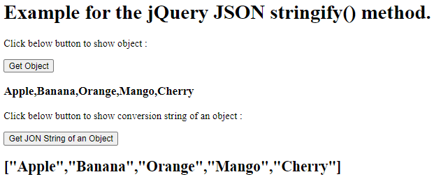 jQuery json stringify output 3