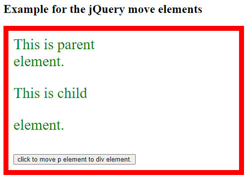 jQuery move element 1