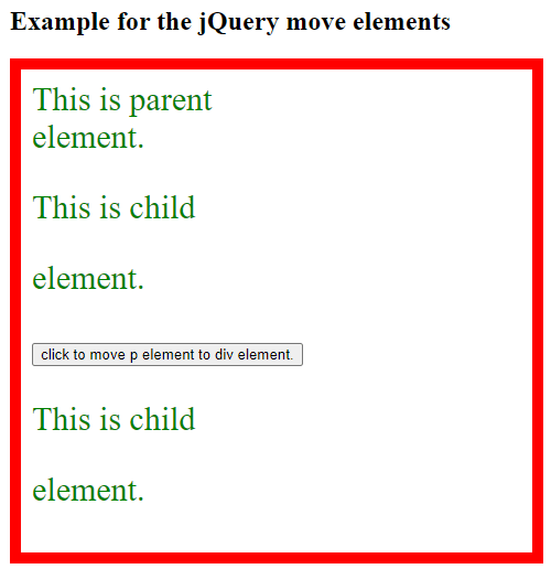jQuery move element 2