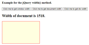 jQuery width | Working of the jQuery width( ) Method