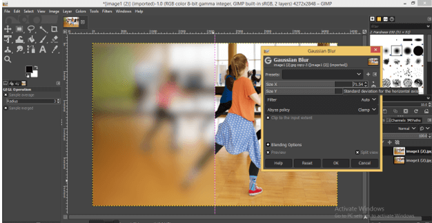 Blur Effect in GIMP 8