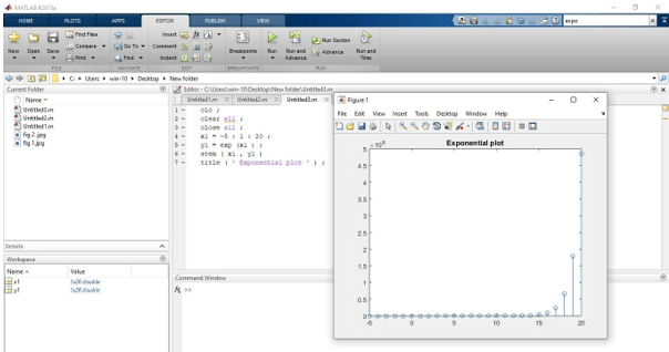 Exponential in Matlab 3