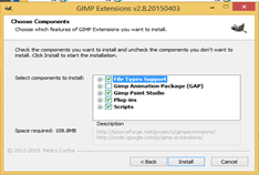 GIMP extensions output 2