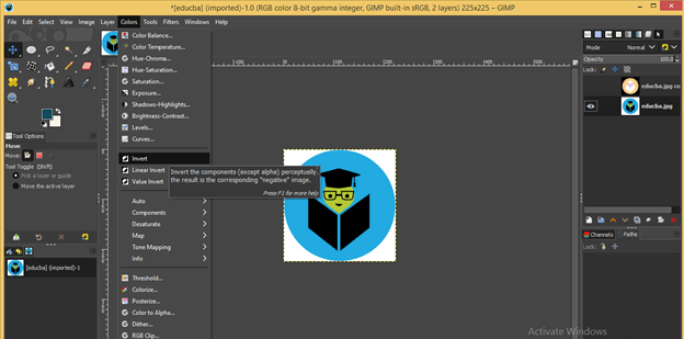 GIMP invert colors | Learn How to use Invert Colors in GMIP?