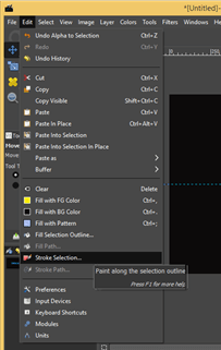 GIMP text outline output 16