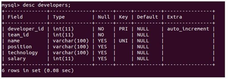 MySQL DESCRIBE table | Different examples of MySQL DESCRIBE table