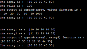 NumPy append | Working of the NumPy append() function