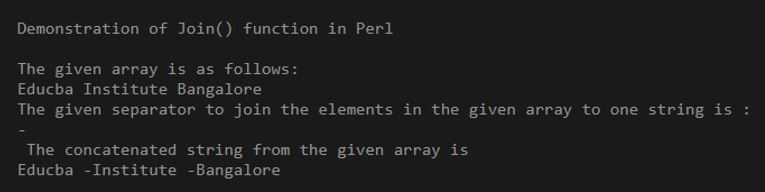Perl join array 1