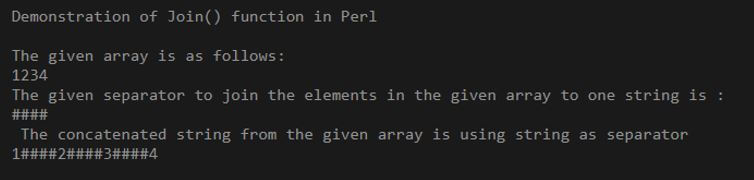 Perl join array 3