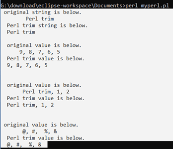 Perl trim output 1