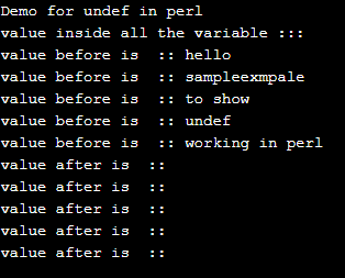 Perl undef output 2