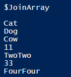 PowerShell join array output 5