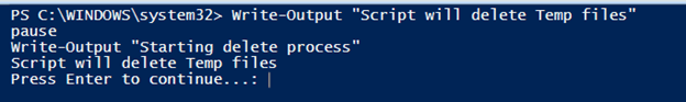 PowerShell pause output 1